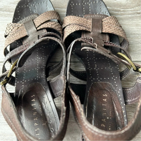 Hispanitas Snakeskin Patent Smooth Mixed Leather Strappy Sandal Made in Spain - Picture 9 of 14